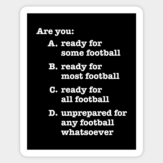 Football Preparedness Quiz Sticker by tommartinart